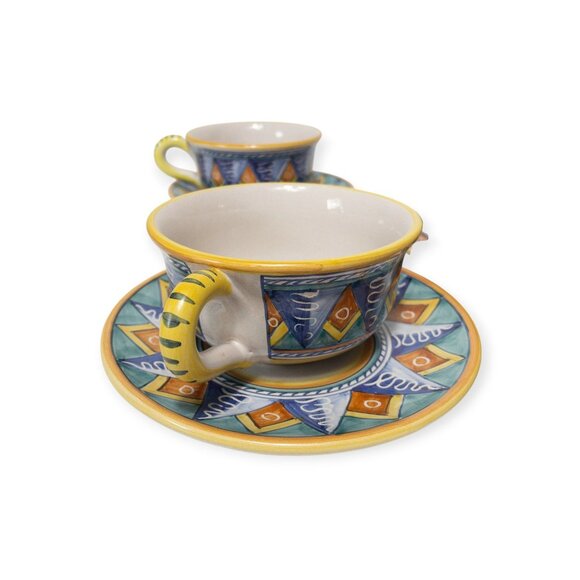 Vintage 90s Starbucks Sberna Deruta Exclusive Ceramic Cups & Saucers Set - Picture 16 of 16